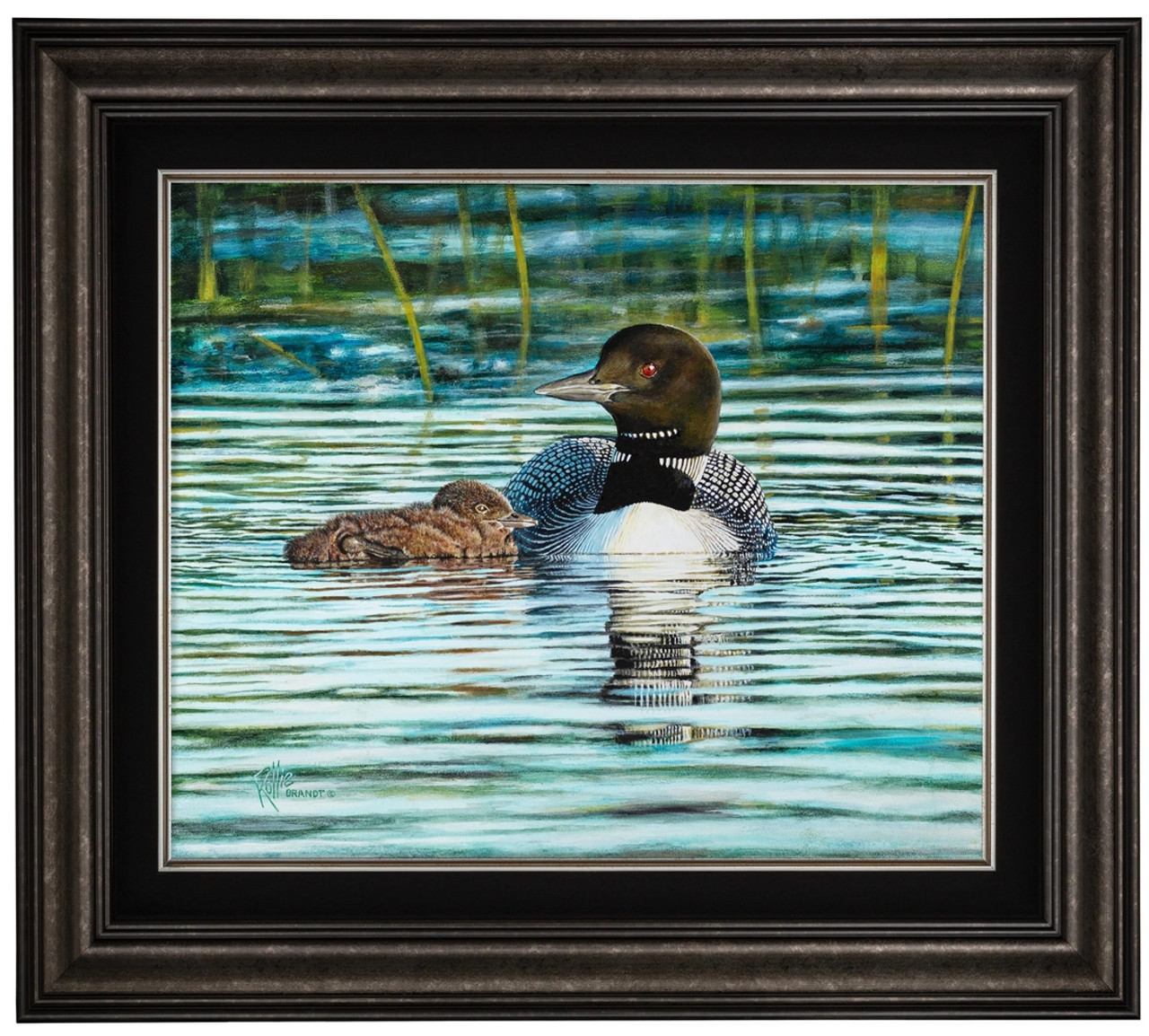 Swimming Lessons Original Painting on Canvas by Rollie Brandt