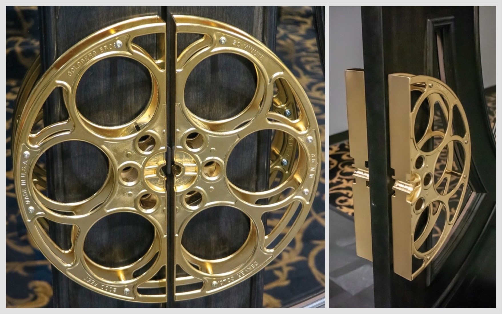 Goldberg Brothers 24k Gold-Plated Film Reel Door Pull Handles