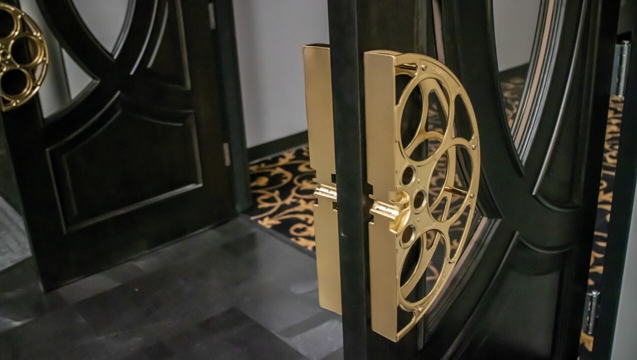  These unique handles are made from genuine Goldberg Brothers 35mm cast aluminum film reels - just like the ones that the company manufactured for the studios and theatres around the world since the Golden Age of Hollywood.