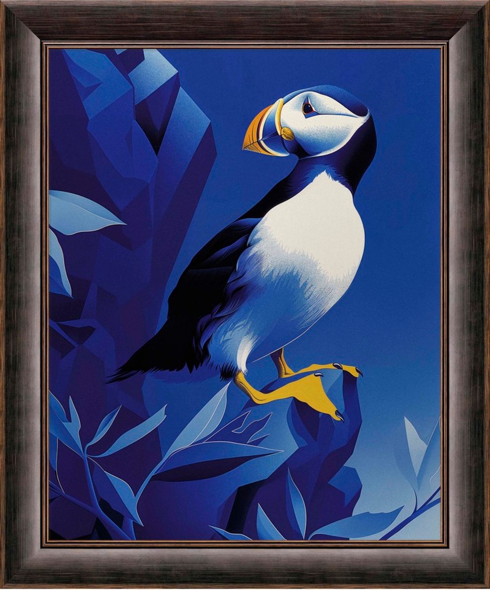 Artic Sentinel Puffin on Rocky Cliff Limited Edition Canvas