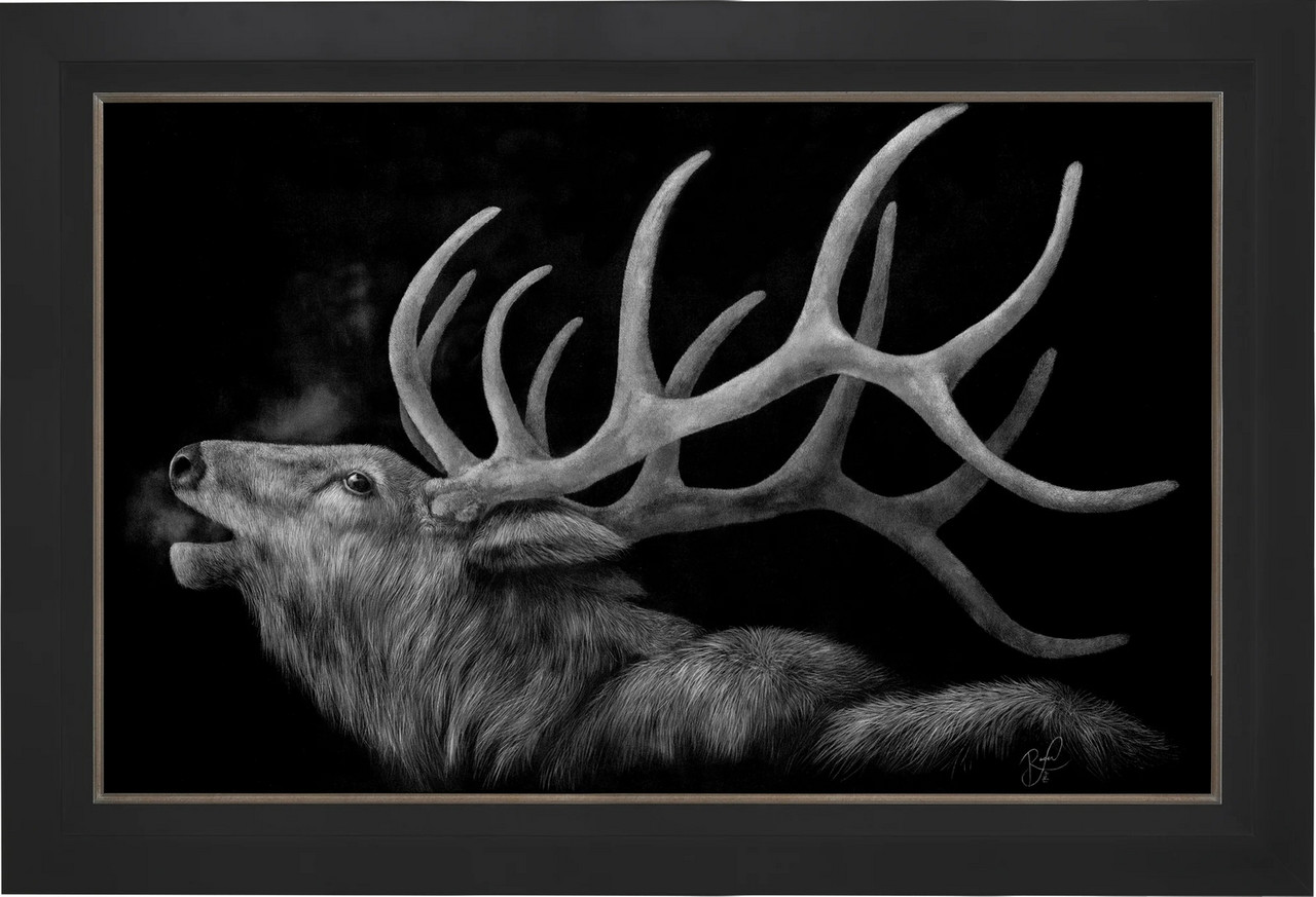 Ascendance Elk Framed Original Canvas by Ashley Rader