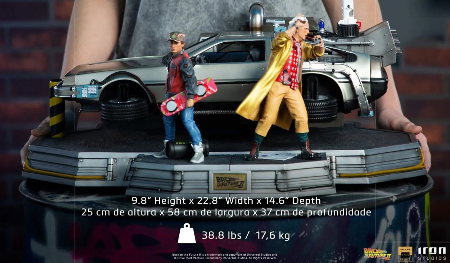 Back to the Future II DeLorean Statue Full Set Deluxe Art Scale 1/10