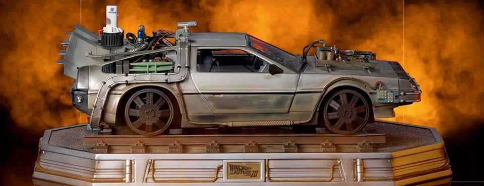 Back to the Future III DeLorean Statue Art Scale 1/10