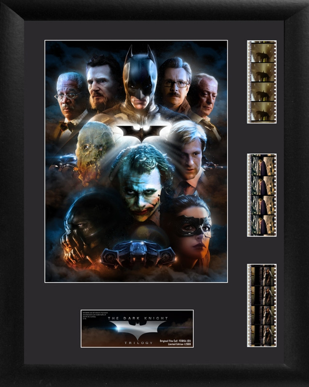 Batman The Dark Knight Film Cell Trilogy Framed Character Collage Triple Display