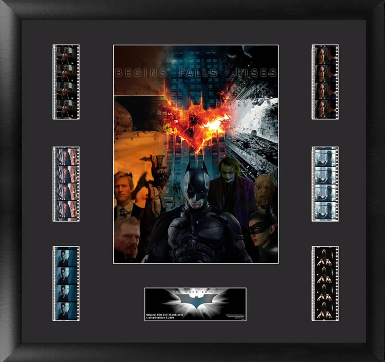 Batman The Dark Knight Film Cell Montage Large Framed Mixed Trilogy Character Collage Display