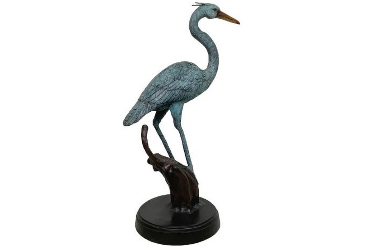 Bronze Heron Tabletop Sculpture