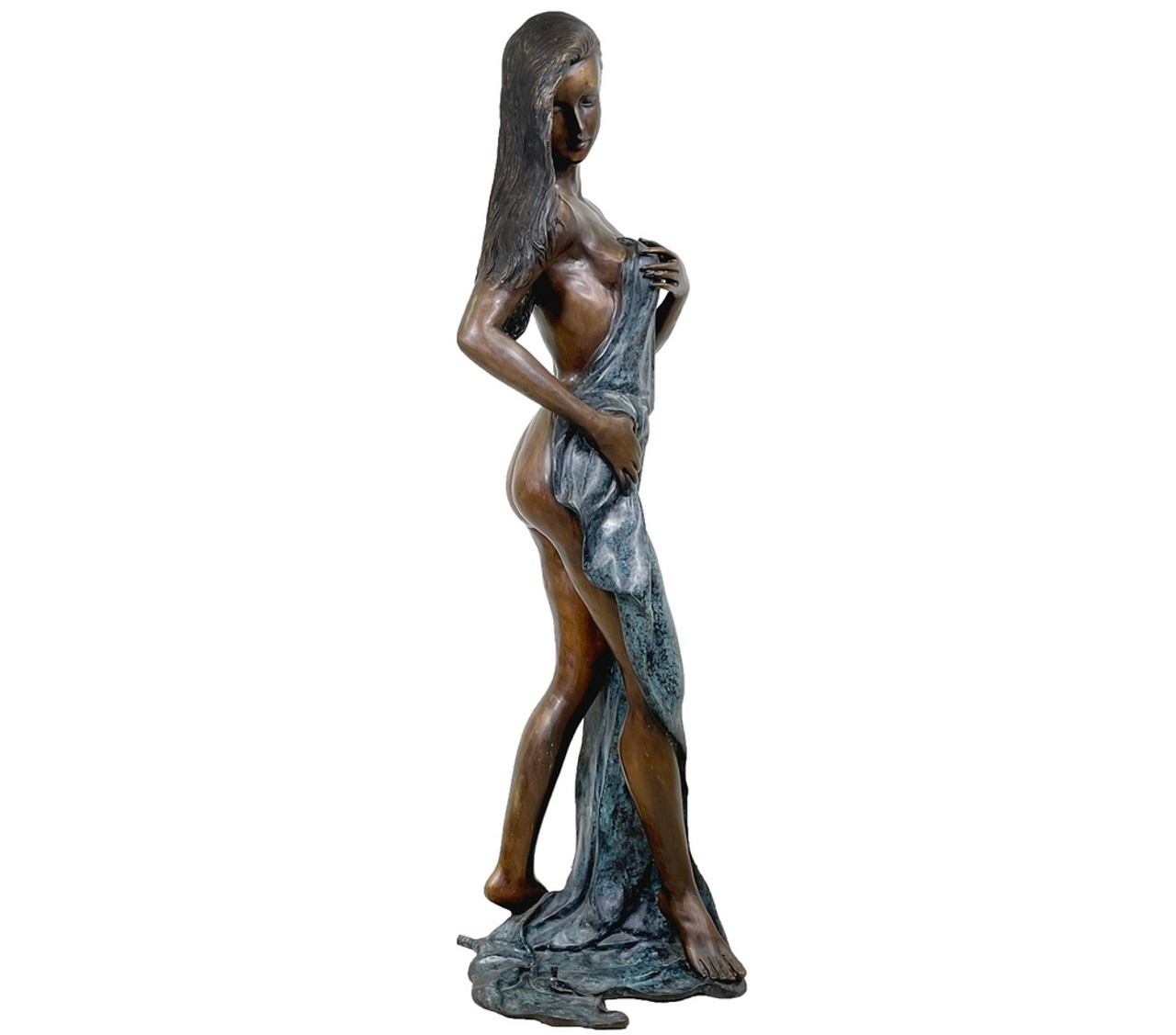 Add a touch of elegance and grace to your home or garden with the Bronze Lady Delilah Fountain Sculpture