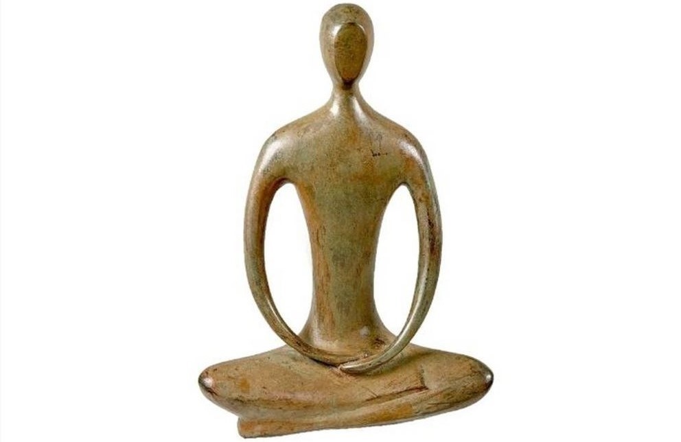 Finding Zen with the Bronze Contemporary Meditation Tabletop Sculpture