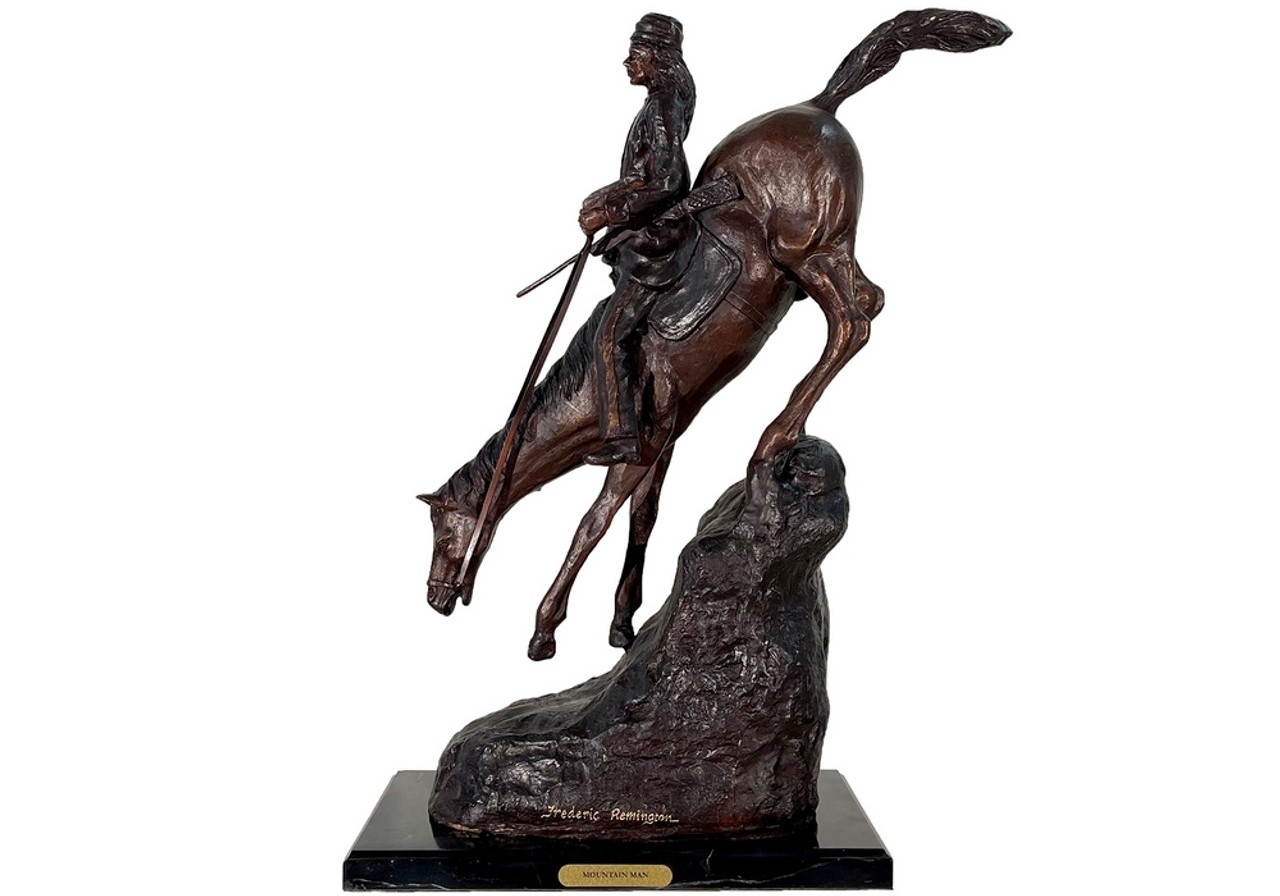 Bronze Remington Mountain Man Tabletop Sculpture