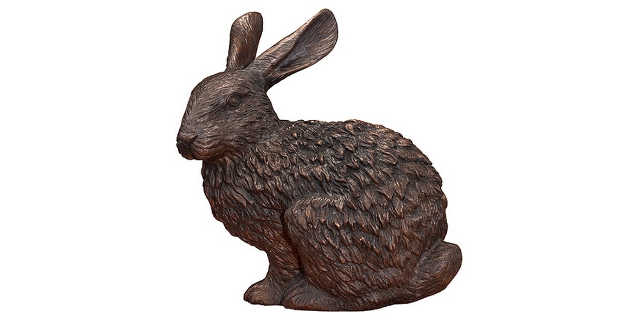 Bronze Sitting Hare Tabletop Sculpture