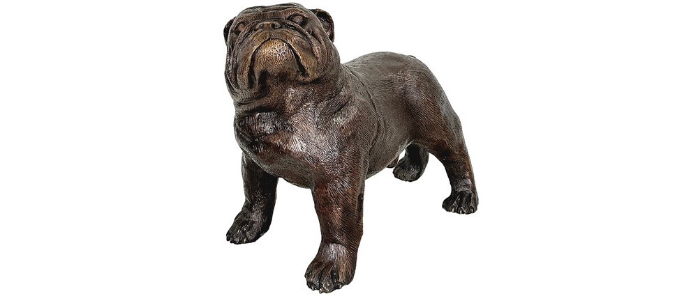 Introduce a charming piece of traditional craftsmanship to your space with the Bronze Small Bulldog Sculpture.