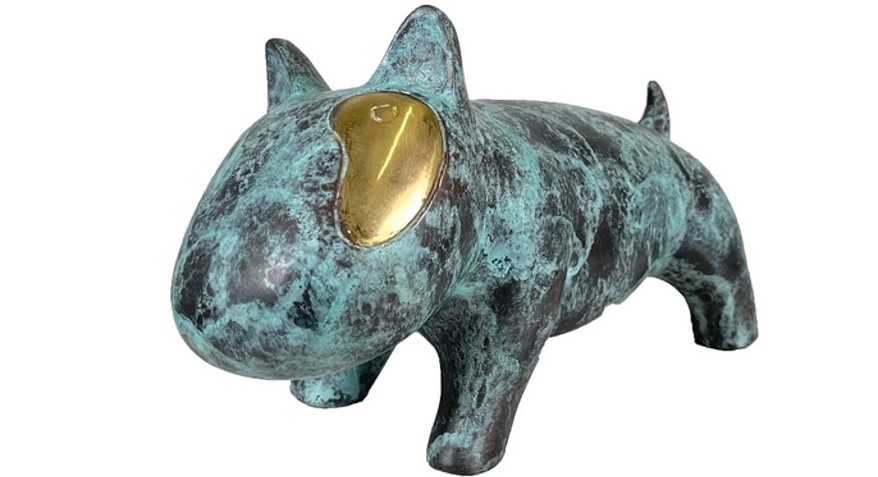 Celebrate Canine Charm with the Bronze Spuds Dog Contemporary Tabletop Sculpture