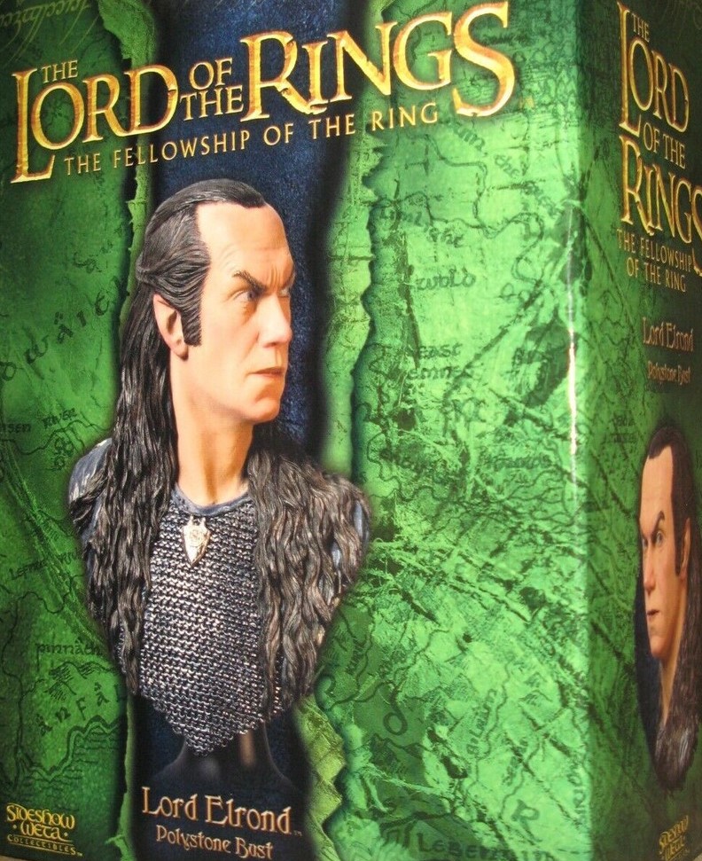 Lord of The Rings Sideshow Weta Lord Elrond Polystone 1/4 Scale Bust Statue Factory Sealed