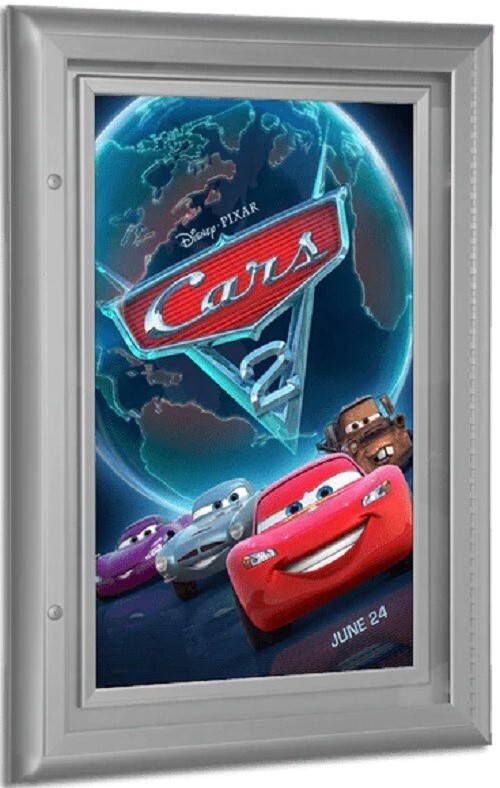 Elevate your movie presentation with the "Contour Lumina"&mdash;a premium, American-made poster case designed for both indoor and outdoor use. Crafted from heavy-duty extruded aluminum, this commercial-grade display features a sleek matte finish and smooth rounded edges for a modern, professional look.