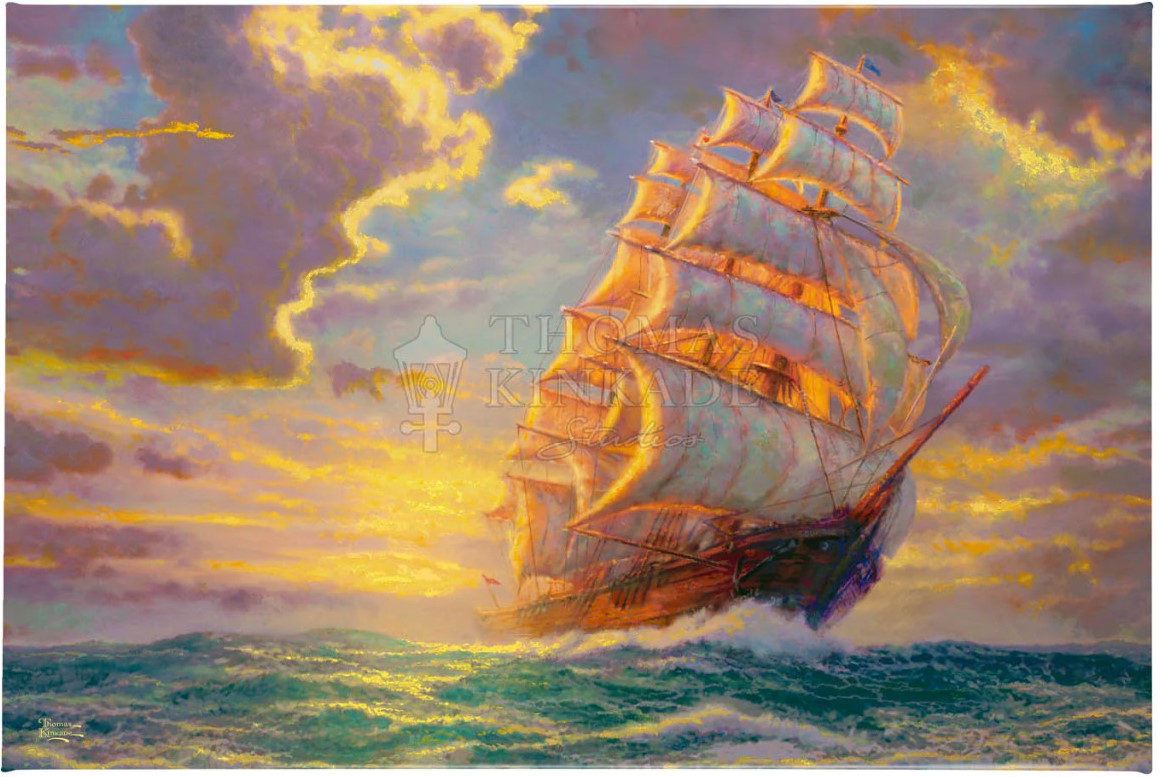 Courageous Voyage Gallery Wrapped Canvas by Thomas Kinkade