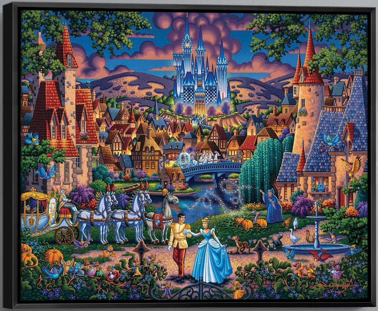 Disney Cinderella's Enchanted Evening Large Framed Gallery Wrapped Canvas 28 x 35