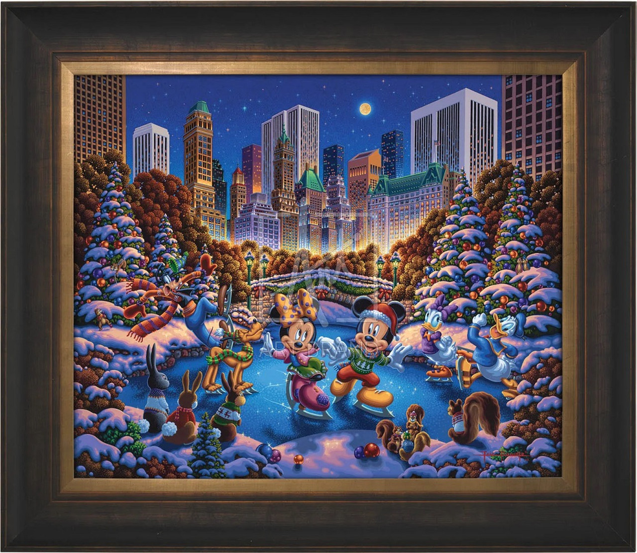 Mickey and Friends Skating in Central Park Limited Edition Canvas by Eric Dowdle