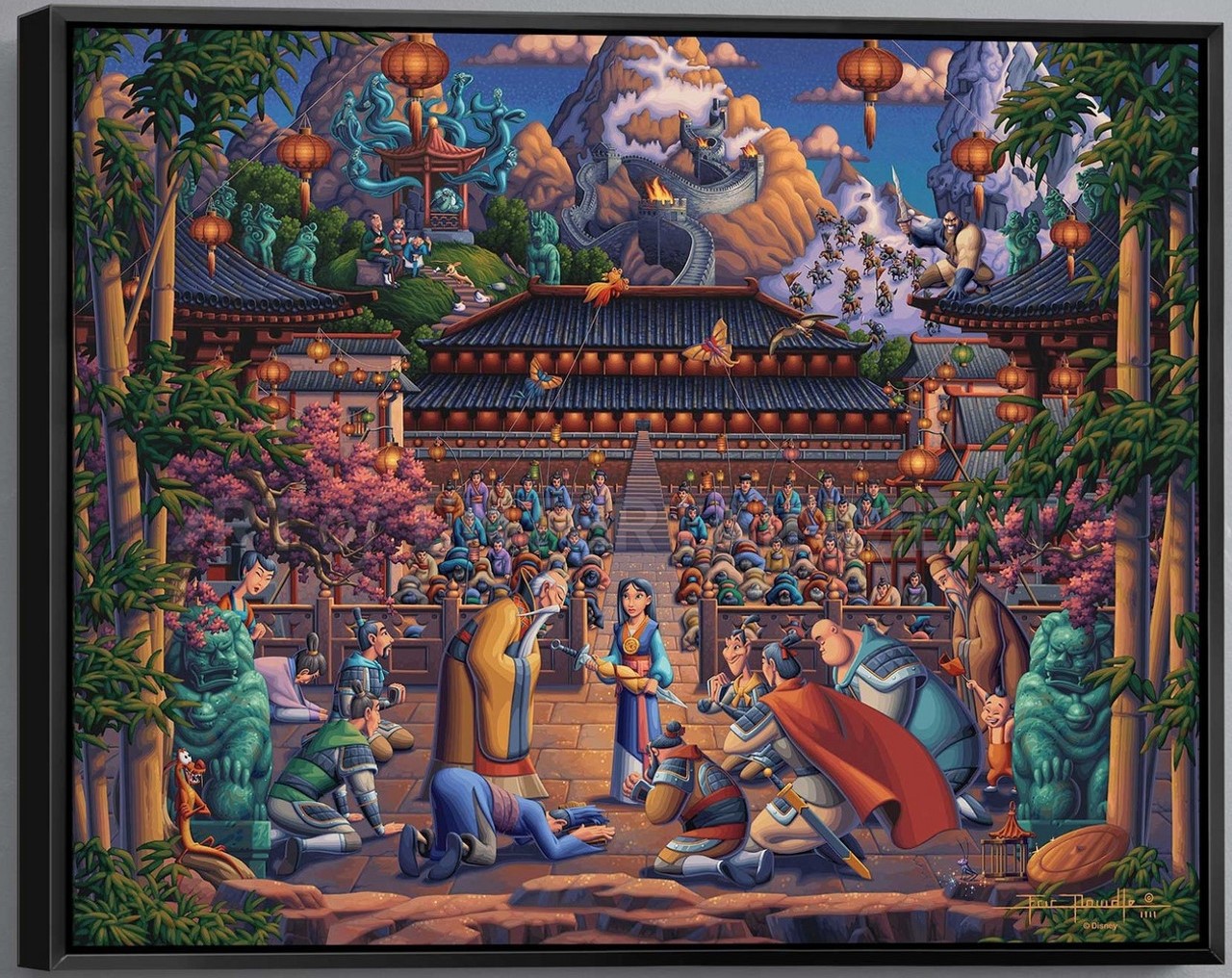 Disney Mulan the Face in the Mirror Large Framed Gallery Wrapped Canvas By Eric Dowdle 