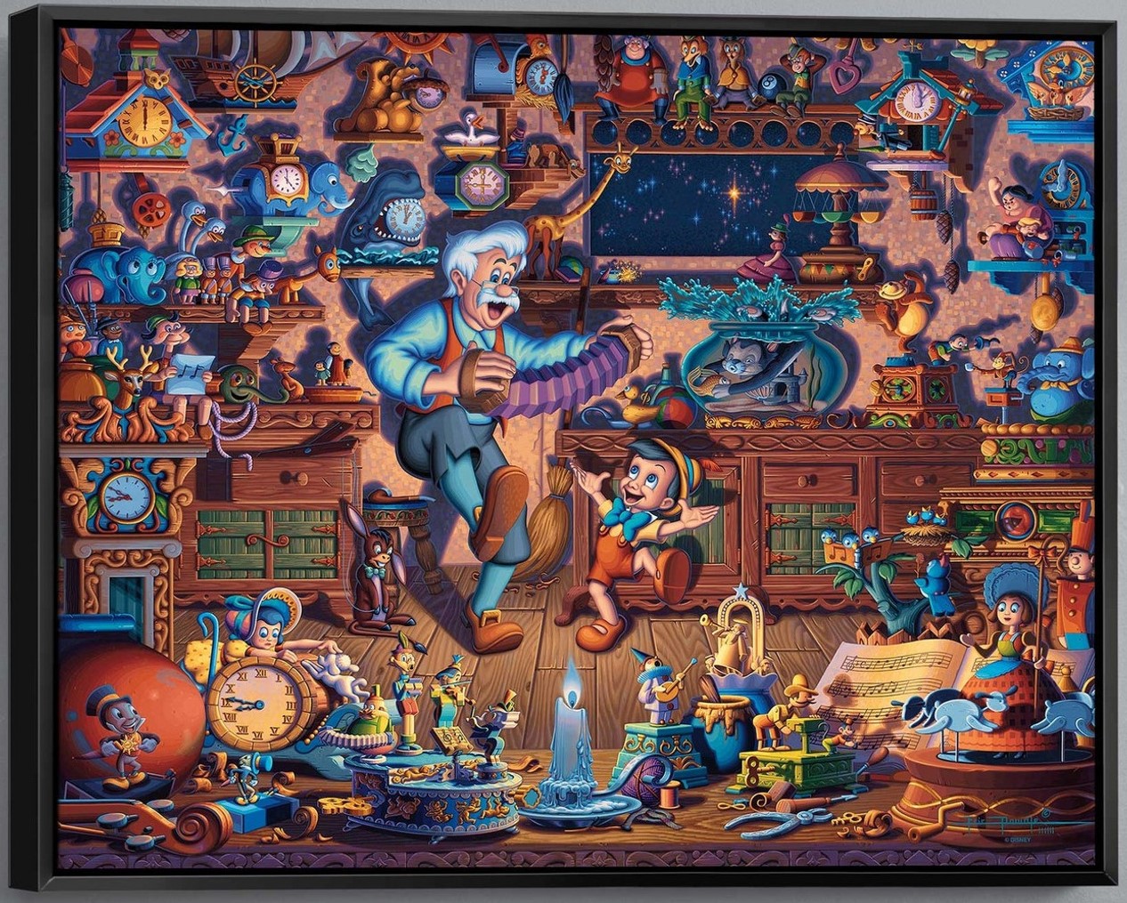 Disney Pinocchio Framed Wrapped Canvas By Eric Dowdle