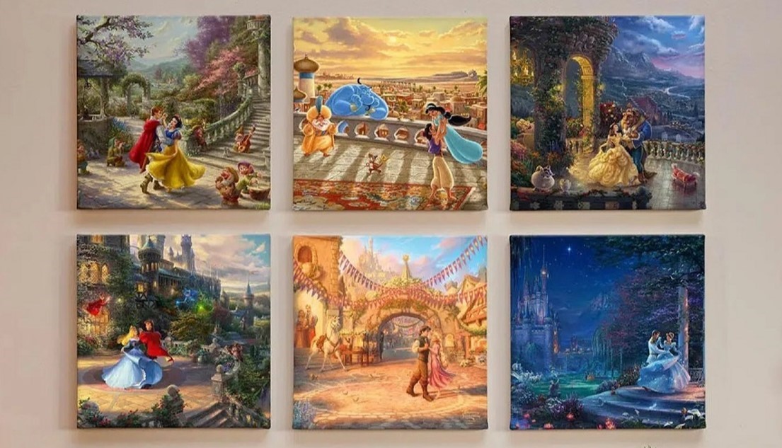 Disney Princesses Dancing Set of 6 Gallery Wrapped Canvases 