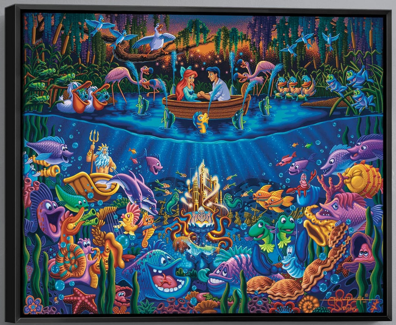 Disney the Little Mermaid Part of Your World Framed Large Gallery Wrapped Canvas By Eric Dowdle 