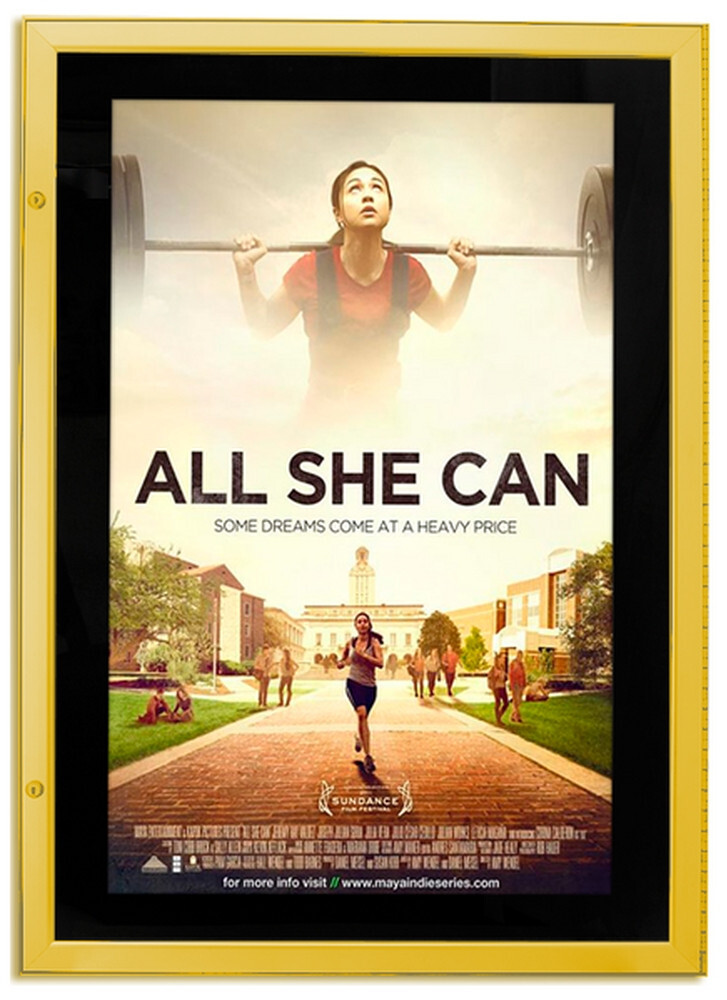 Poster Case Spotlight Series #15 Edgeline Series Backlit Lockable Movie Poster Case – Minimalist Design, Maximum Impact the Edgeline Series combines sleek simplicity with sturdy functionality. Constructed from heavy-duty extruded aluminum, this commercial-grade poster case delivers crisp backlighting in a streamlined profile—ideal for modern indoor environments.