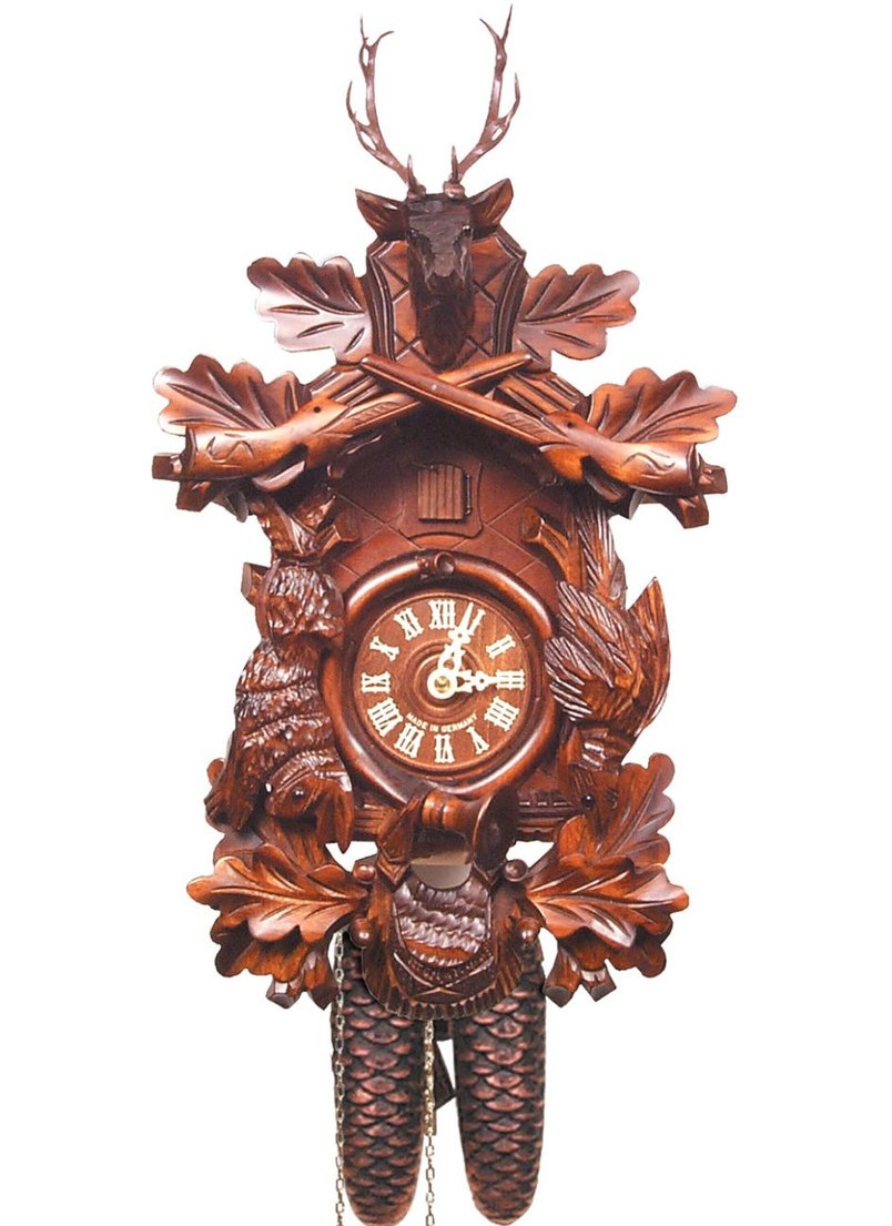 The Engstler Black Forest Chalet Carved Deer Head Cuckoo Clock a Timeless Masterpiece