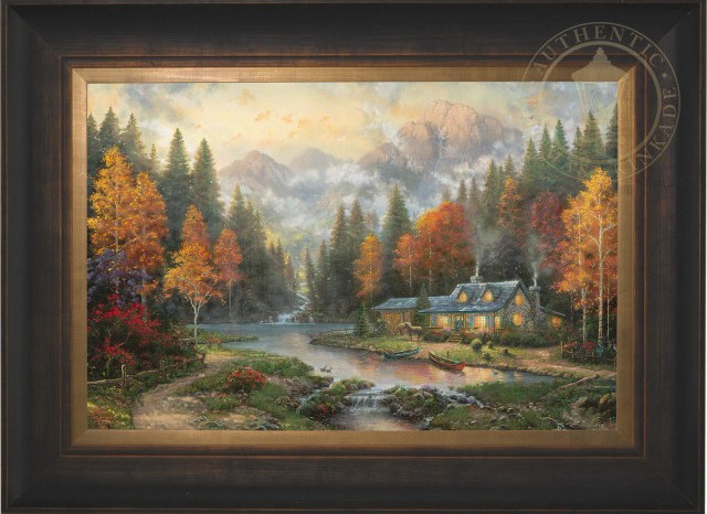 Evening At on Autumn Lake Rare Estate Edition 5/5 Canvas by Thomas Kinkade Studios