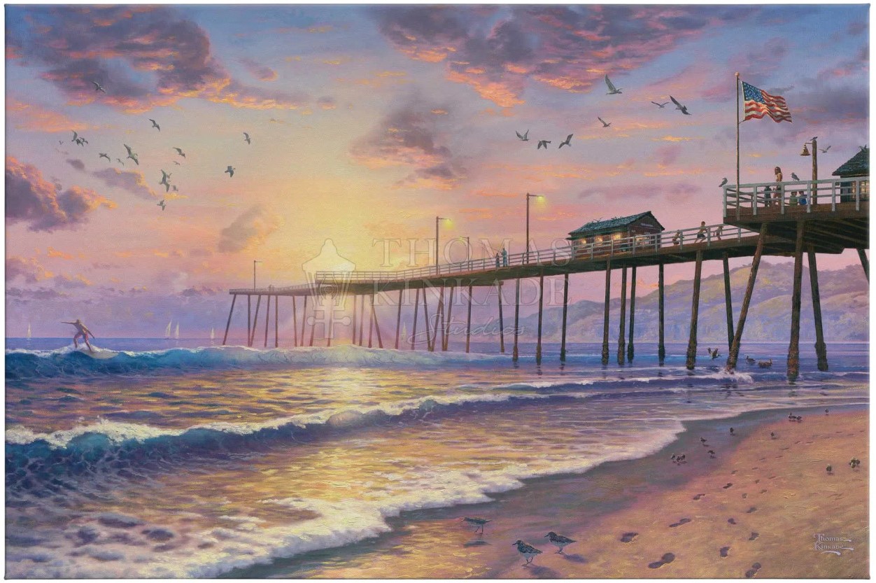 Footprints in the Sand Gallery Wrapped Canvas by Thomas Kinkade