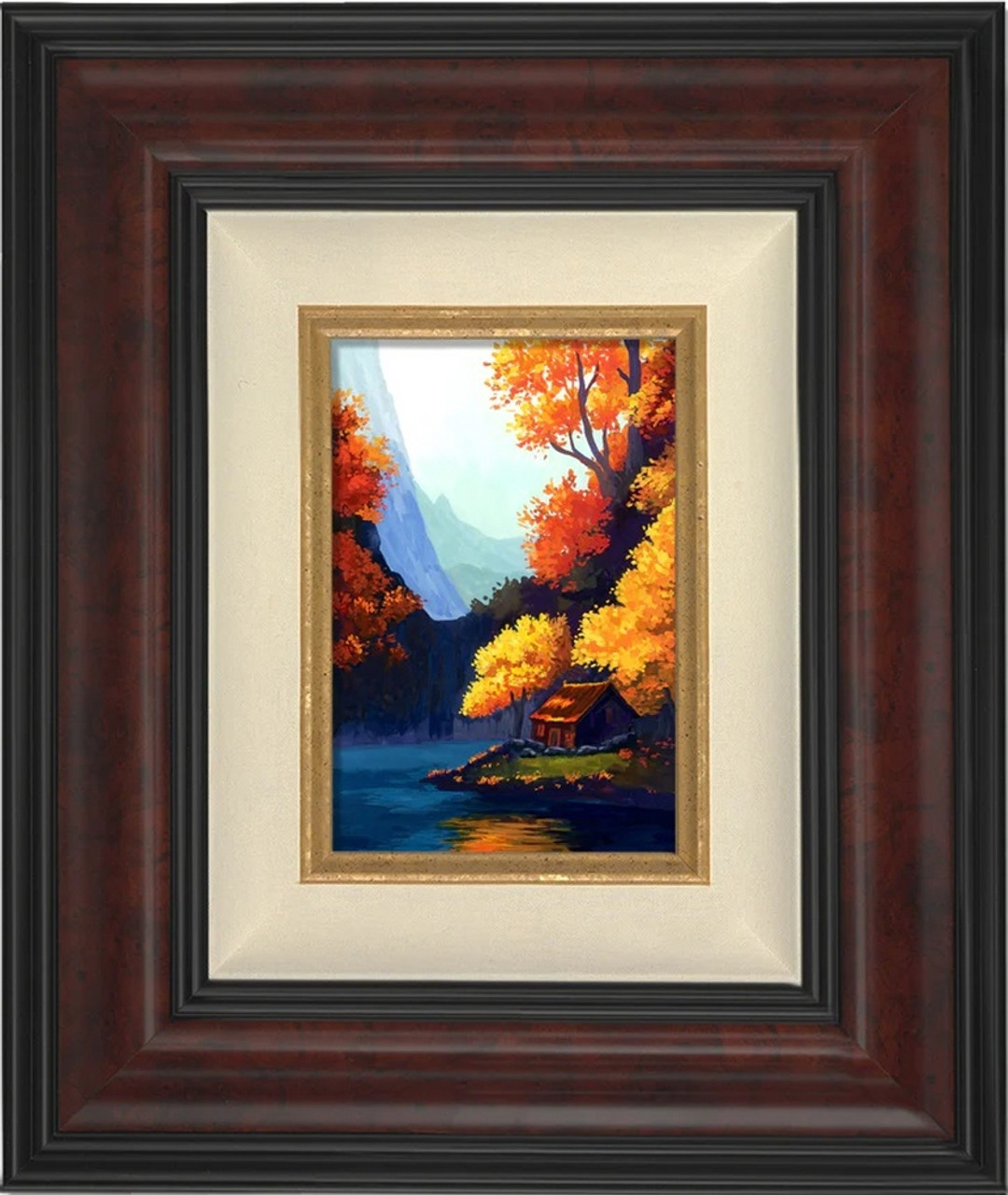 Autumn Cottage Framed Original Canvas by An Ho
