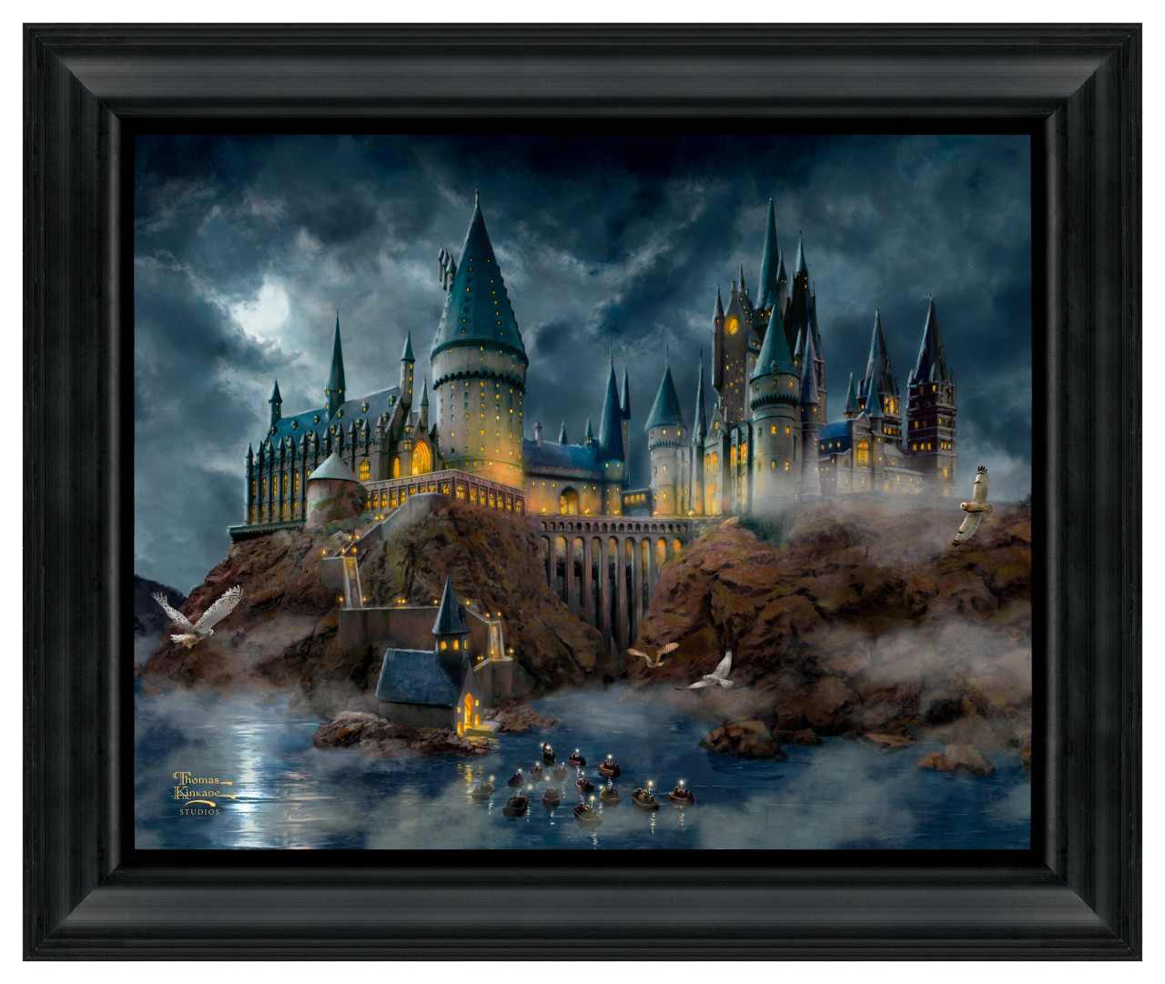 Harry Potter Hogwarts Castle Brushstroke Vignette Canvas by Thomas Kinkade