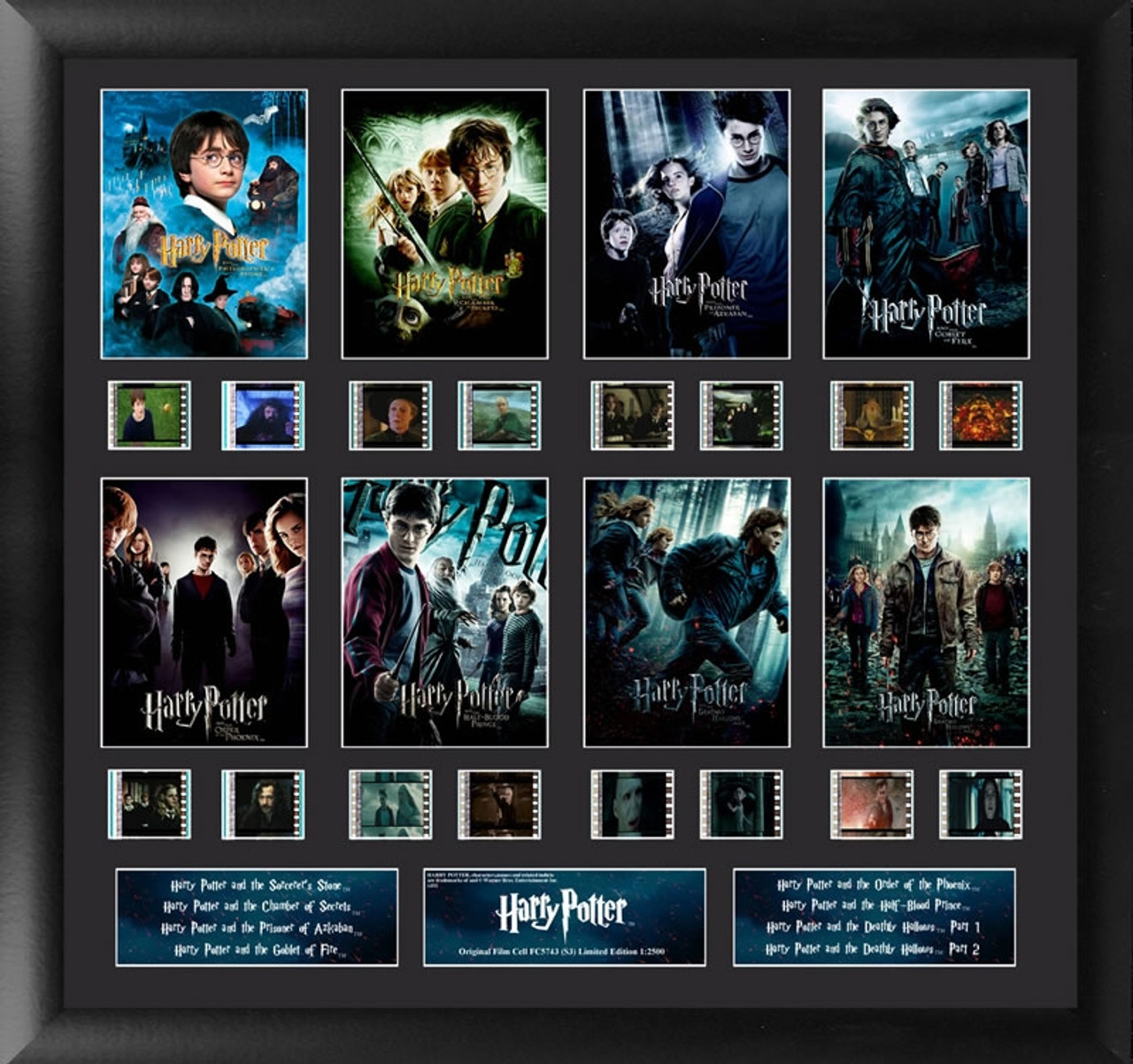  Harry Potter 1 to 7 Film Cell Montage Large Mixed Framed Display S3