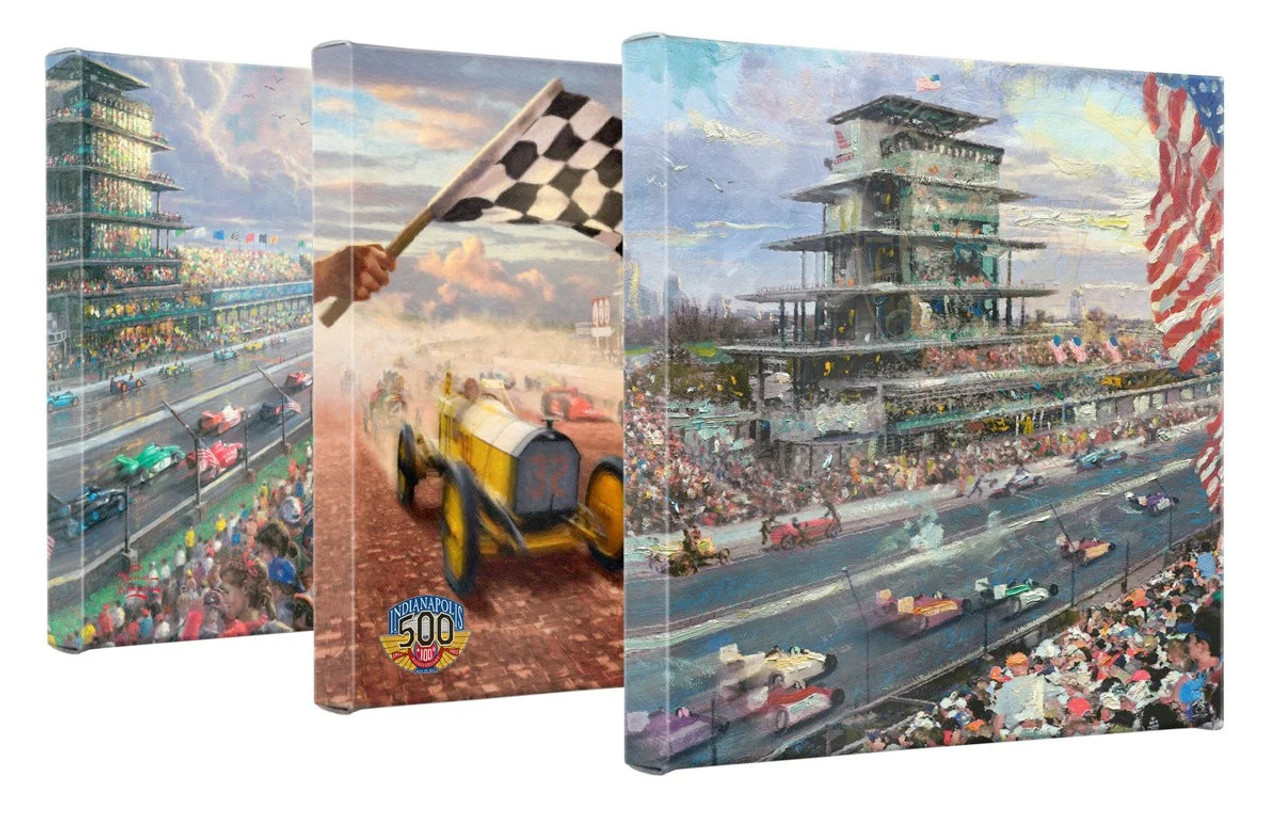 Indy 500 (Set of 3) 14" x 14" Gallery Wrapped Canvas Gallery Wrapped Canvas by Thomas Kinkade