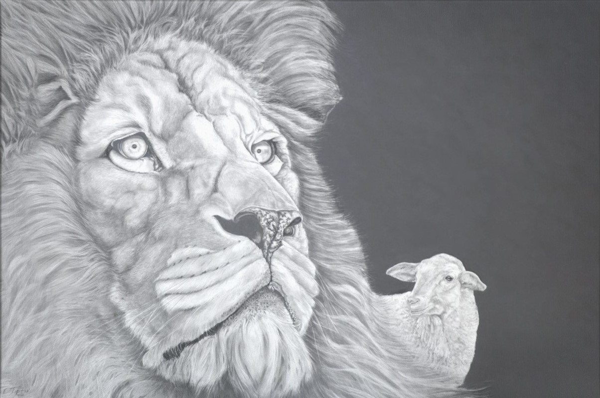 Lion and Lamb Gallery Wrapped Canvas by Eddie Tipton