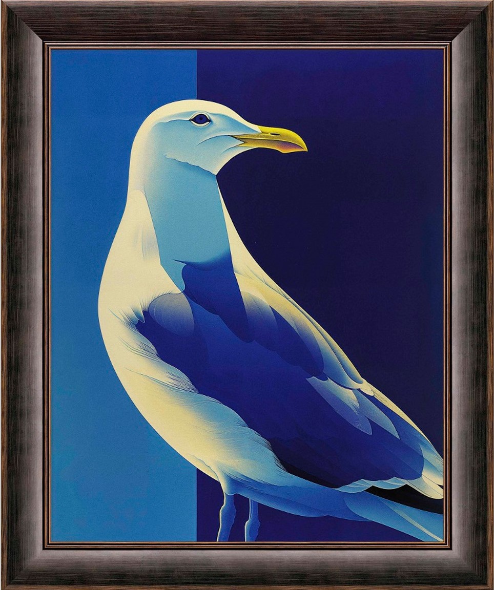 Luminous Sentinel Seagull in Azure Light Limited Edition Canvas