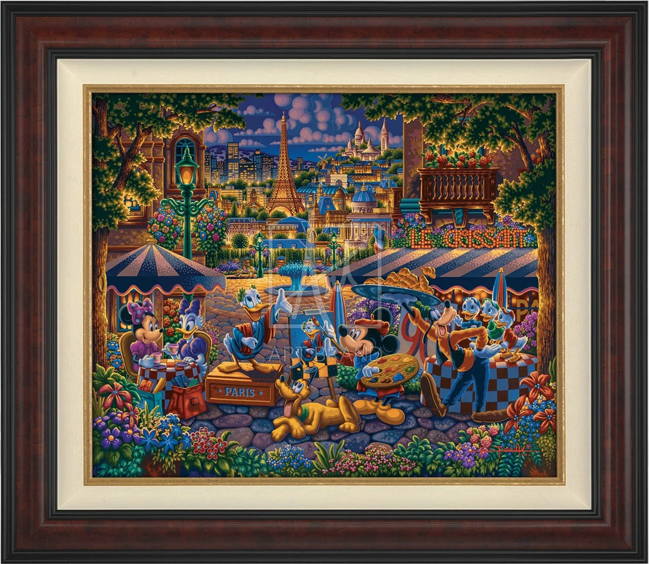 Mickey and Friends Painting in Paris Limited Edition Canvas by Eric Dowdle