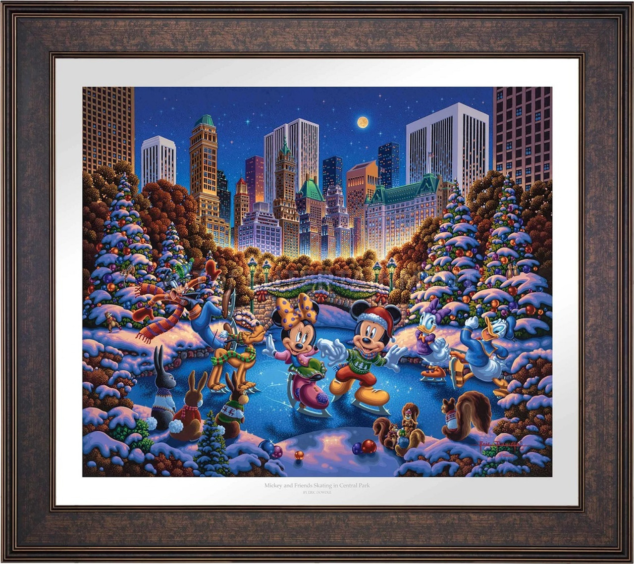 Disney's Mickey and Friends Skating in Central Park Artist Proof Limited Edition Paper by Eric Dowdle 