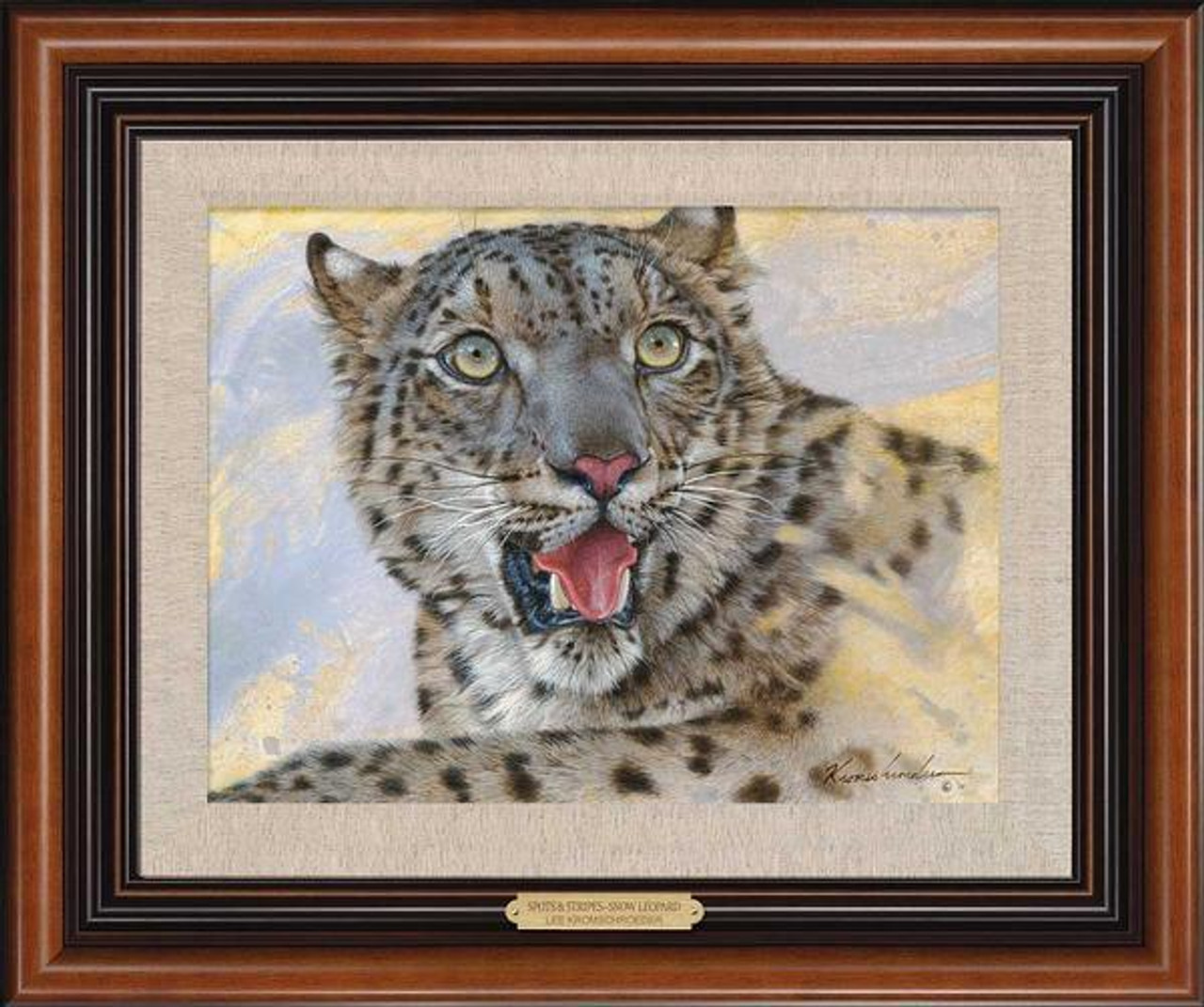 Spots & Stripes Snow Leopard Singed & Numbered Limited Edition Canvas by Lee Kromschroeder