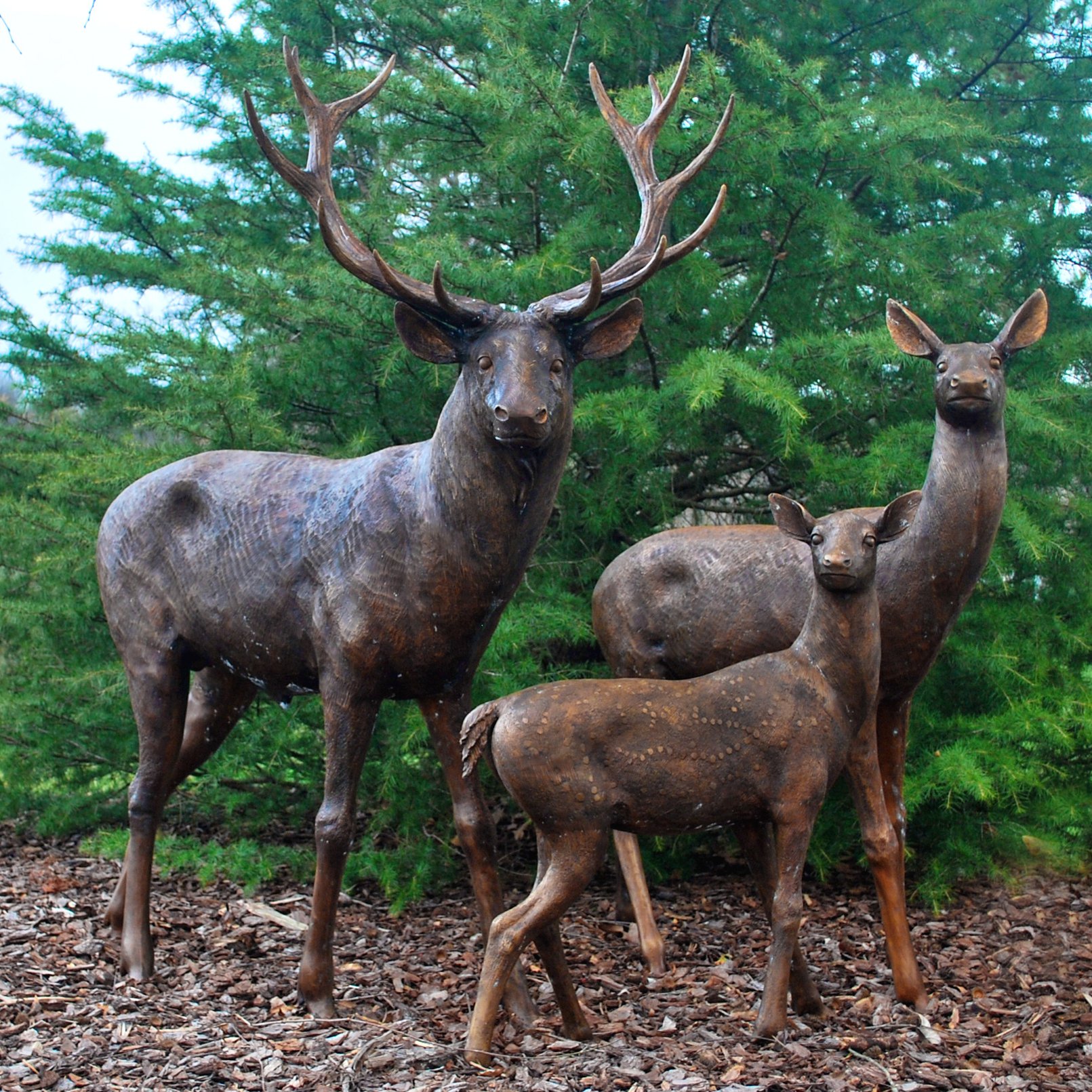 Celebrating Bronze Artistry With The Bronze Deer Family of Three Sculpture Set