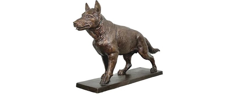 Celebrate the loyalty and strength of the German Shepherd with this exquisite Bronze German Shepherd Tabletop Sculpture.