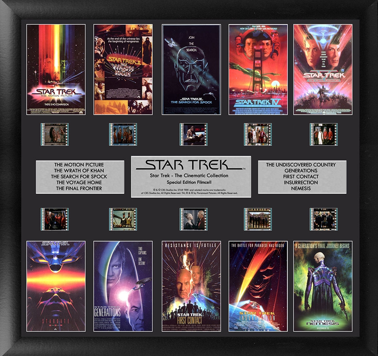 Star Trek The Cinematic Collection Film Cell Montage Large Framed Display