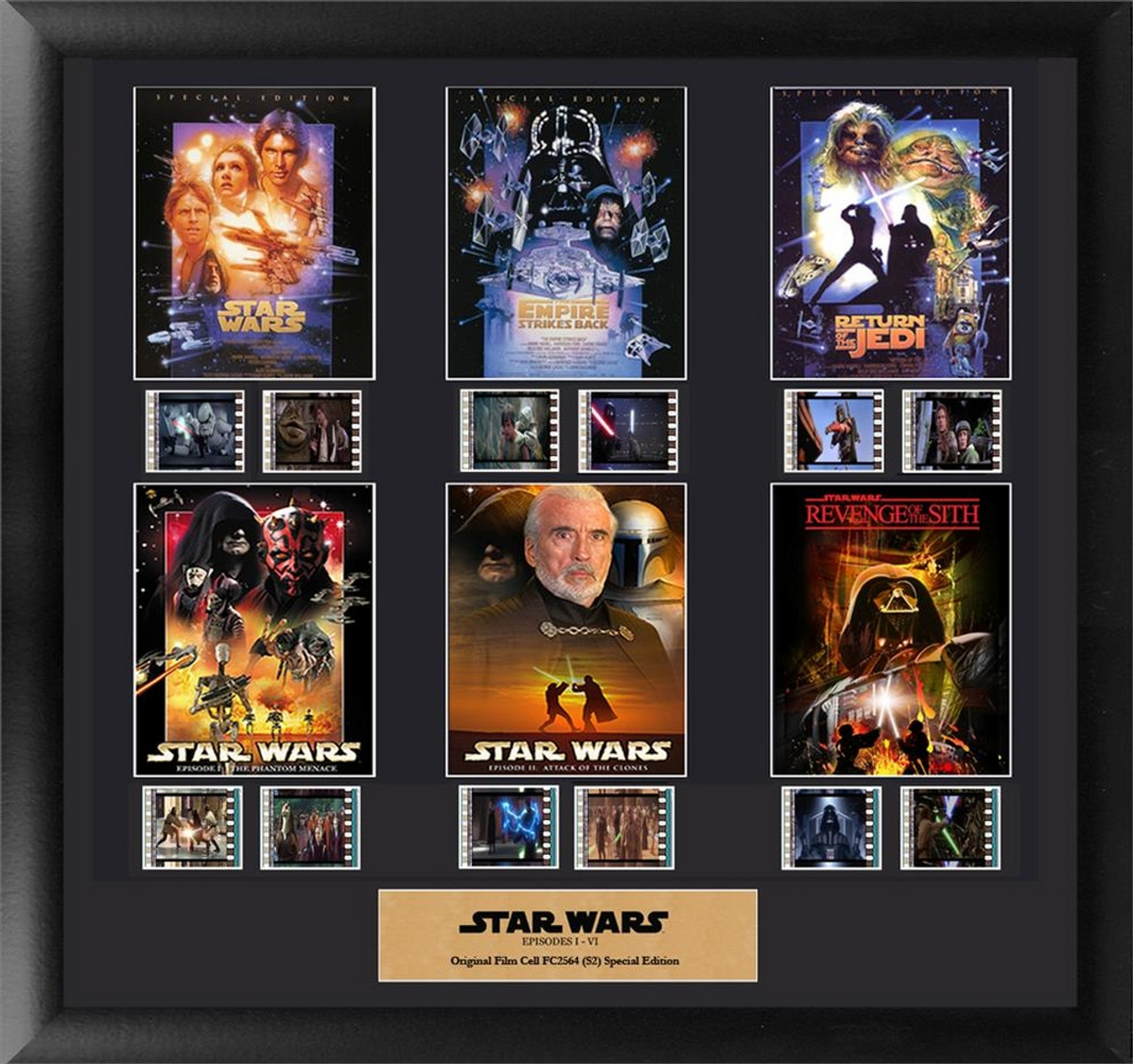 Star Wars Episodes 1 to 6 Framed Film Cell Montage