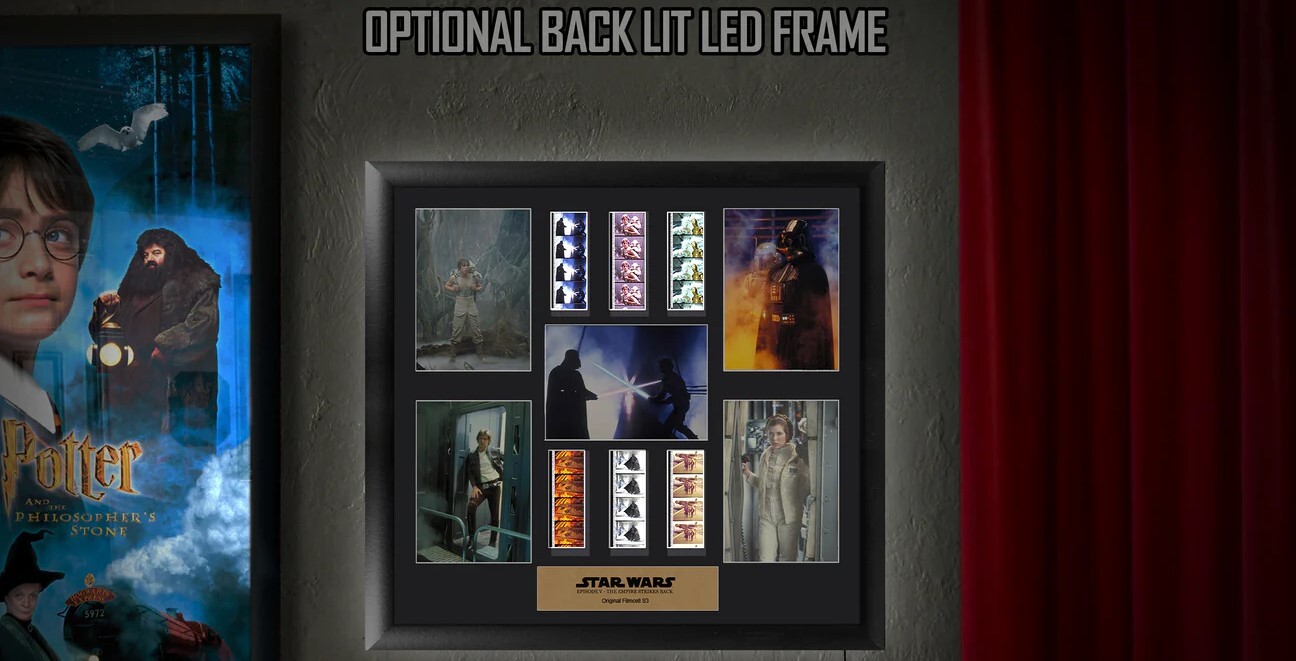 Film Cell Movie Memorabilia For the Movie Lover: Christmas Gift Spotlight Film Cell LED Presentation with Backlite Option