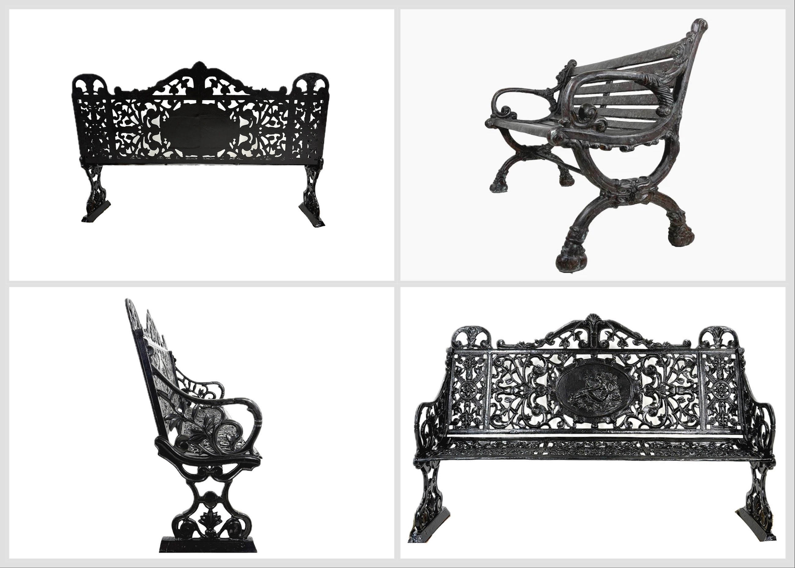 Elevate outdoor seating with classic craftsmanship and commercial durability. Hand forged by skilled blacksmiths and finished with a high gloss powder coated black, this ornamental garden bench blends traditional metalwork with modern weather resistance for long lasting performance in residential and commercial settings.