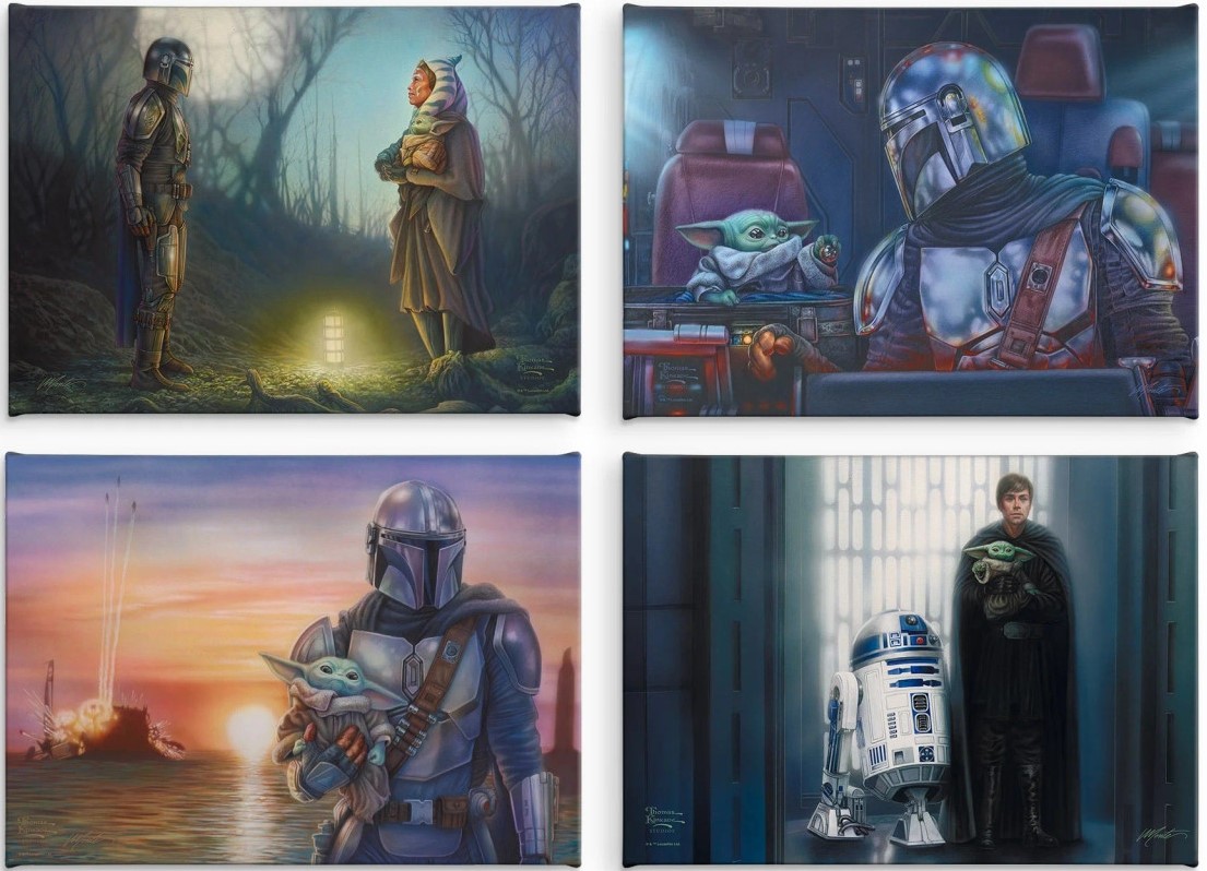 The Mandalorian (Set of 4) 10" x 14" Gallery Wrapped Canvas by Thomas Kinkade