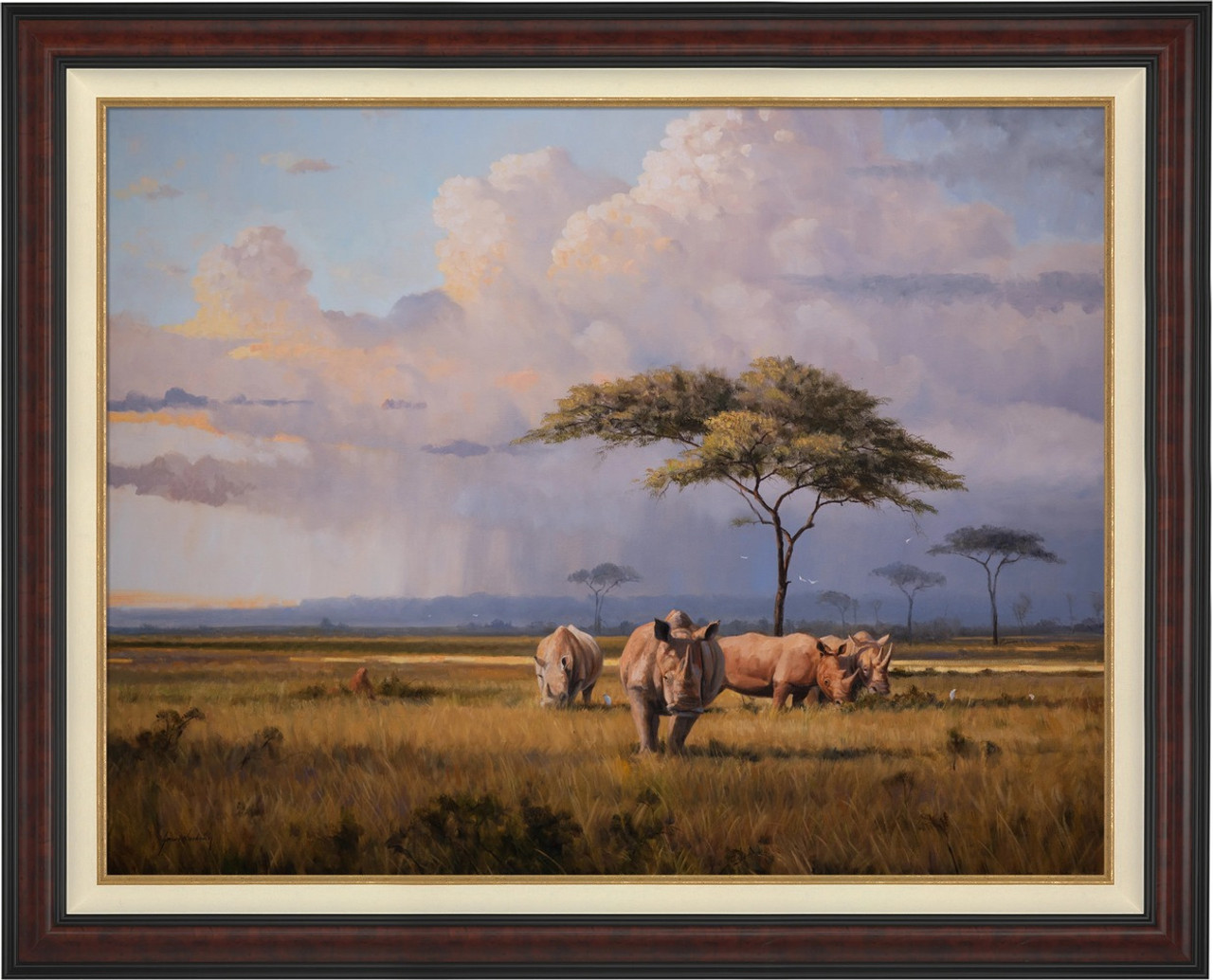 The Plains of Africa Framed Original Painting on Canvas by Grant Hacking