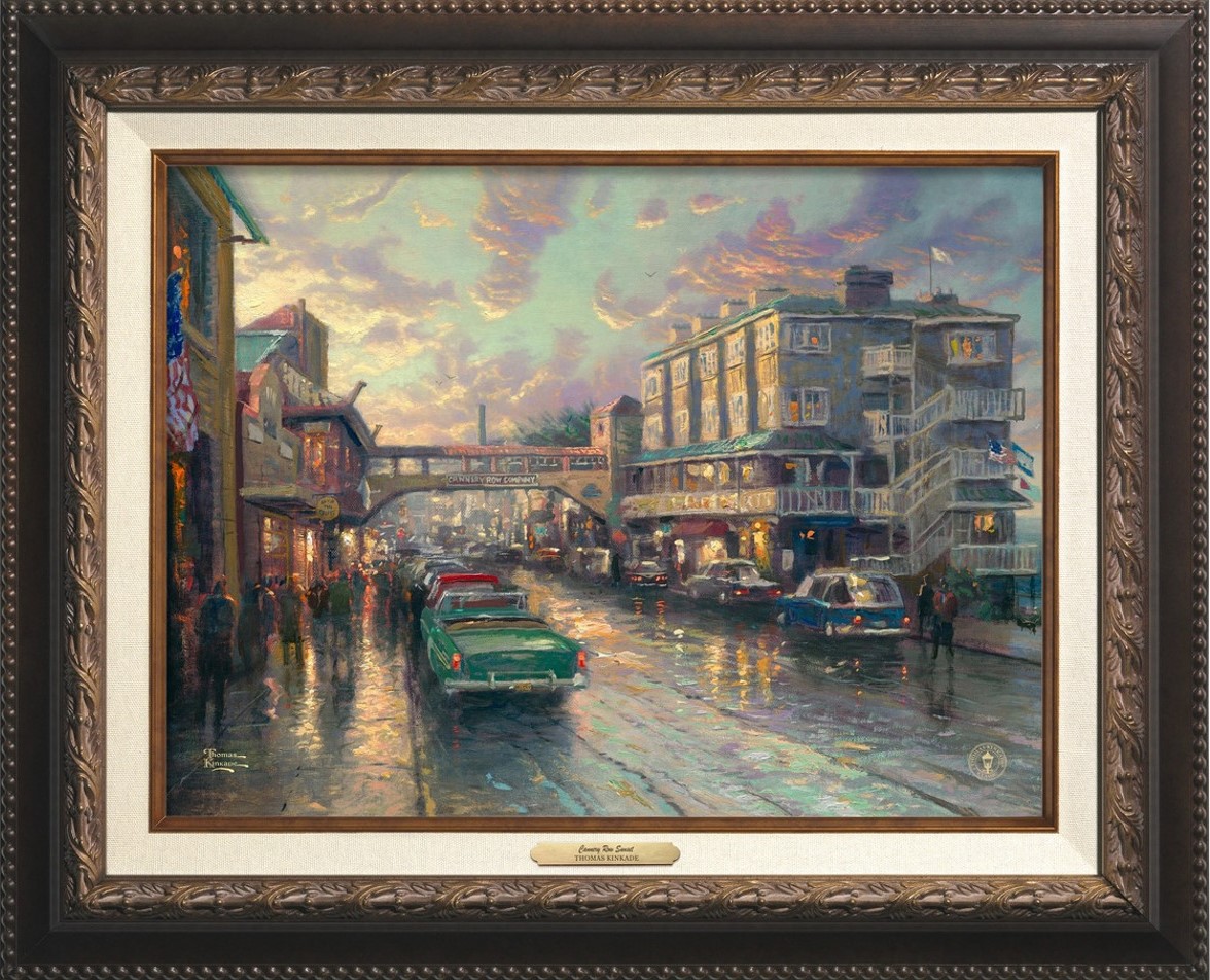Monterey's Cannery Row Sunset Canvas Classics By Thomas Kinkade Studios Immortalized by John Steinbeck 