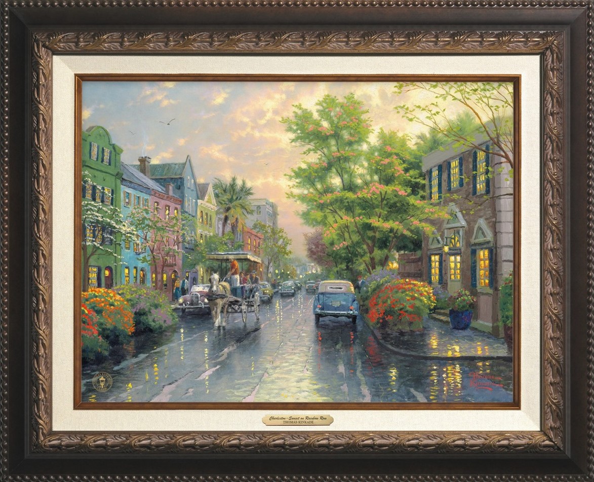  Charleston Sunset on Rainbow Row Canvas Classics By Thomas Kinkade Studios