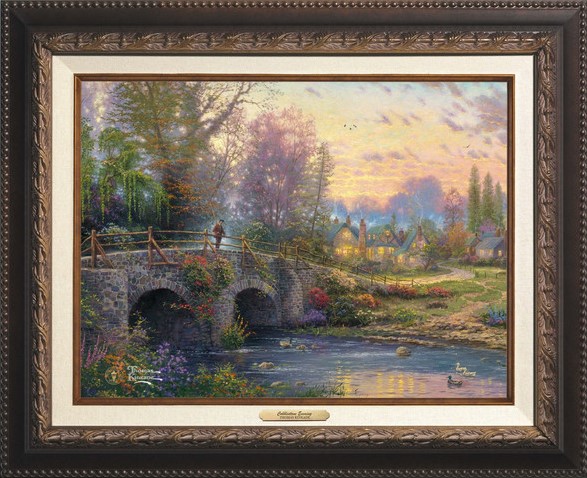 Cobblestone Evening Canvas Classics is a Tribute to Thomas Kinkade's Artistic Mastery