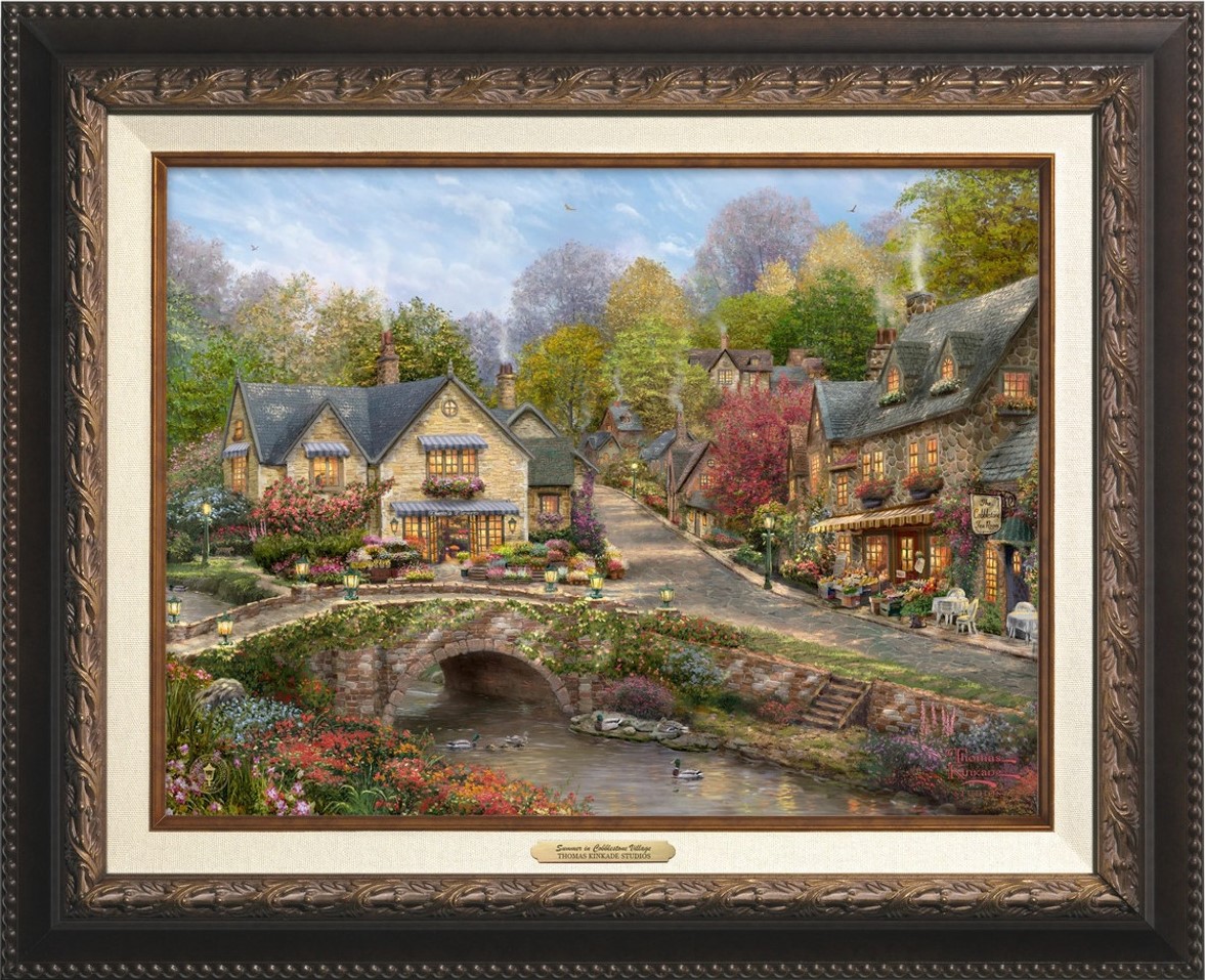  Summer in Cobblestone Village Canvas Classics By Thomas Kinkade Studios